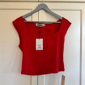 Rumored Red Square Neck Top